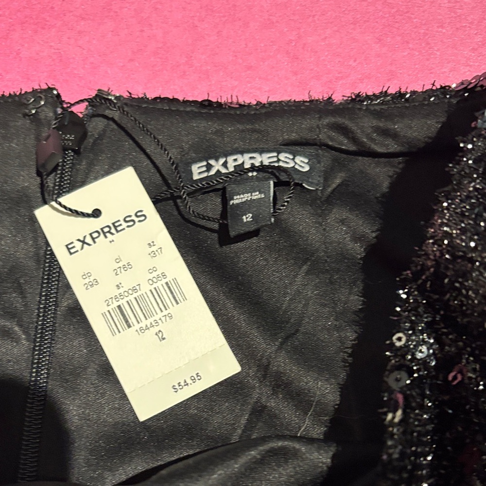 Express Shimmering Black Mini Skirt - Picture 2 of 3